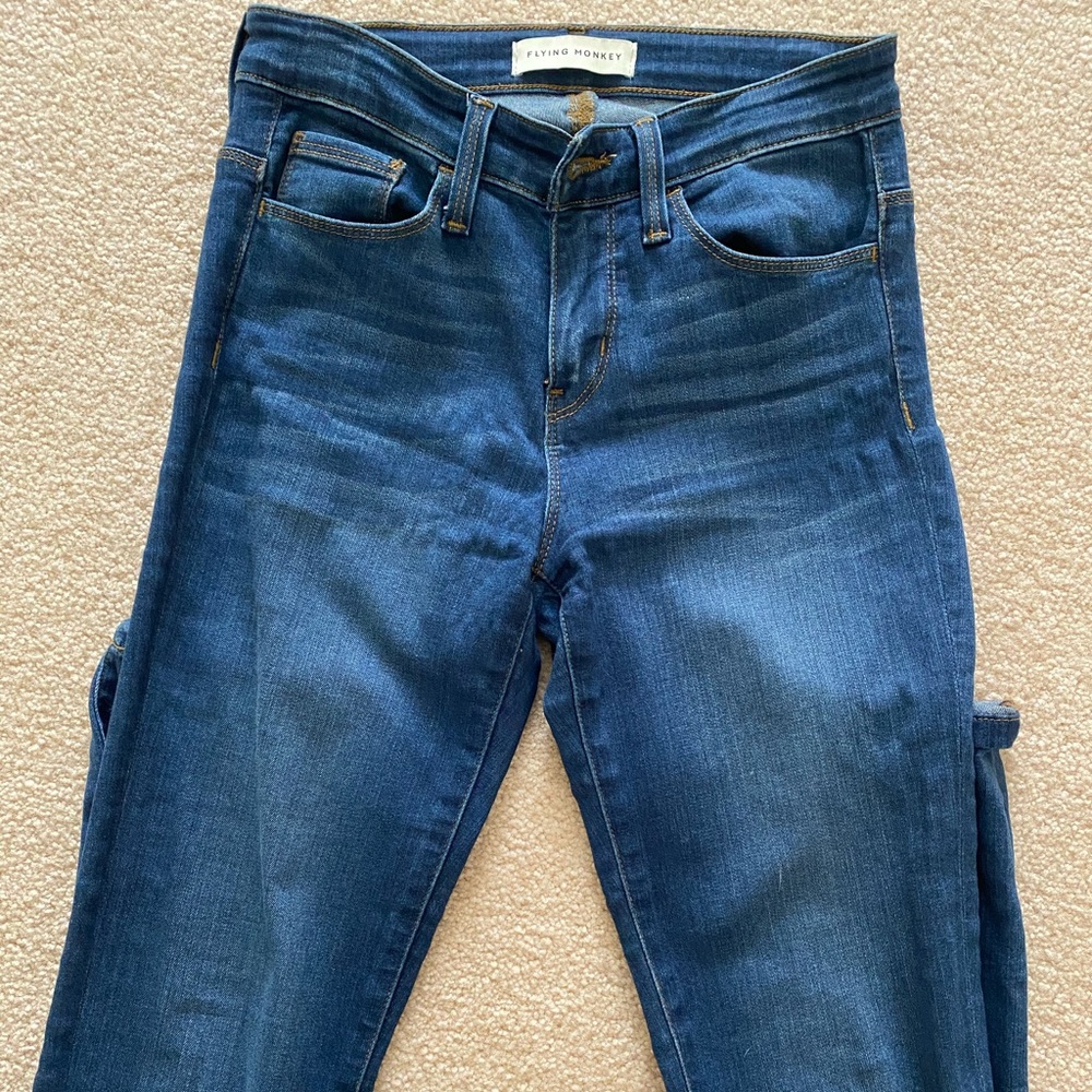 Mid-rise flying monkey jeans, size 25